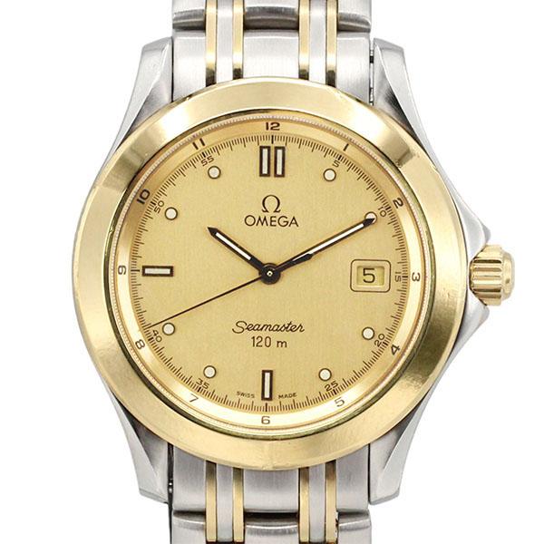 オメガ OMEGA シーマスター 120m 2311.10 SS/YG ゴールド文字盤 メンズ腕時計 コンビ クォーツ 中古 36mm デイト