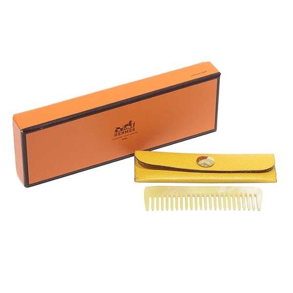美品【HERMES】エルメス バッファローホーン 櫛 コーム 純正保存箱