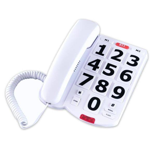 TelPal コード付きビッグボタン電話 高齢者用 有線 シンプルなベーシック固定電話 視覚障害のある老人向け 大きな簡単ボタン 緊急家用電  :20230401021441-00280:marutoee 通販 