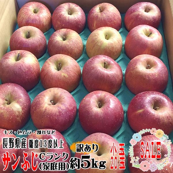 ゆったり柔らか 【訳あり】 サンふじ りんご 長野県産 小玉30個入 約5.5kg 長野市場直送 通販 訳あり長野県産さんつがる小玉