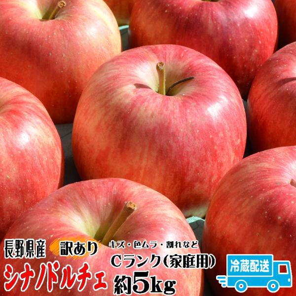 シナノドルチェ Cランク（家庭用）約5kg （14〜18玉) 長野県産りんご 送料無料 フルーツ お取り寄せ 冷蔵便配送