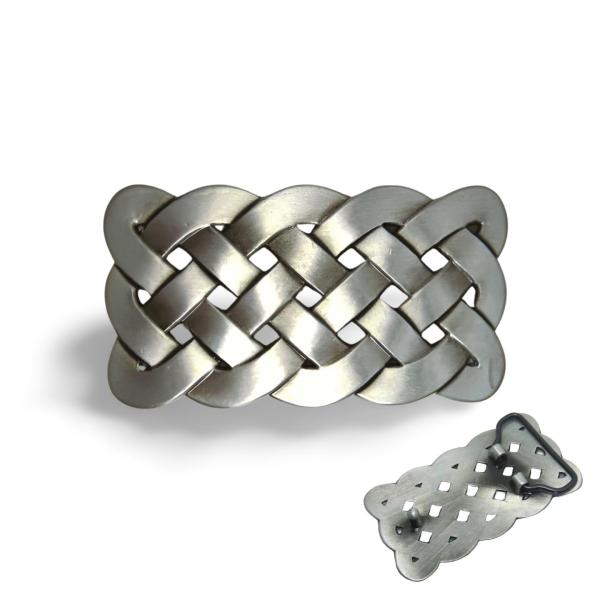 ホワイト編み込みベルト メタルバックル付き marutomostore_bi190