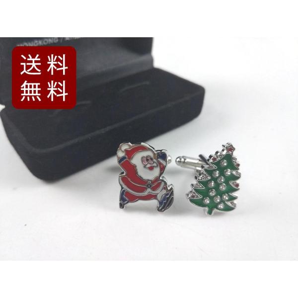 カフスボタン カフリンクス サンタクロース クリスマスツリー 面白 送料無料