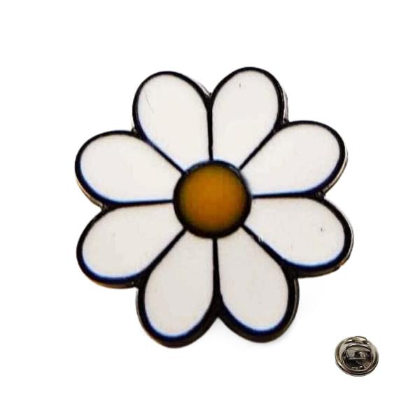 ヒナギク 菊 フラワー ピンバッジ ピンズ 花 一重菊 菊花 雛菊 イタリア 平和 美人 純潔 希望 デージー デイジー 留め具 バッチ おしゃれ 飾り方 使い方 付け方