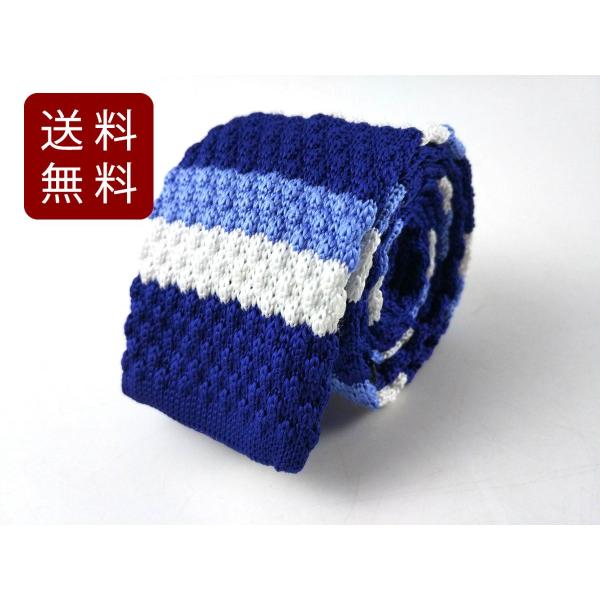 ニットタイ ナローネクタイ ボーダーカラー：ネイビーXホワイトサイズ：全長約148cm最大幅：約5.5cm素材：ポリエステルパッケージはありません。保管時や輸送費に折り皺等が付く場合がありますので、アイロン前提でご購入ください。