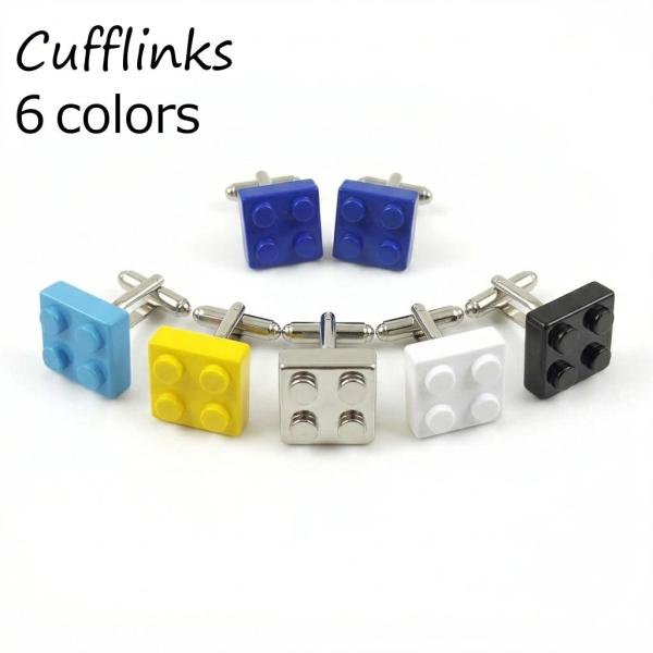 レゴ風 カフスボタン ブロック 面白 全6色 結婚式 付け方 ビジネス 使い方 女性 おしゃれ シャツ 意味 カフリンクス カフボタン セット カウスボタン おもしろ