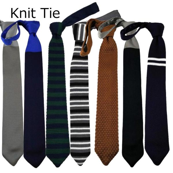 ニットタイ ナローネクタイ 全7色シンプルさが嬉しいニットタイ、無地1色や2色切り替え、2色ストライプとございます。あなたらしさを輝かせる人気の剣先タイプです。カラー：グレーXブラック、2色切り替えグレー、ネイビーXブルー、ネイビーXグリー...