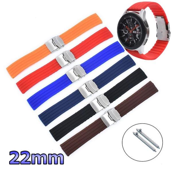 シリコンラバーストラップ 腕時計交換用ベルト クイックリリース 全5色 22mm