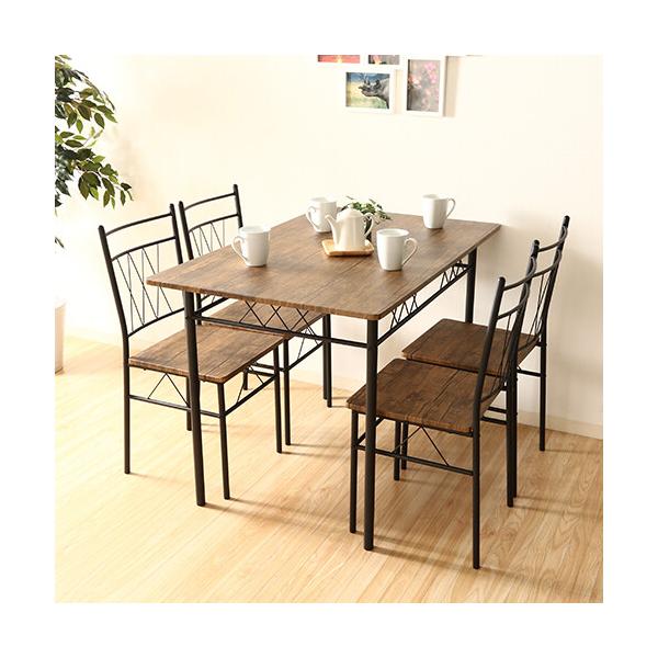 不二貿易（Fuji Boeki） KDダイニング 5点フルーレ ブラウン : 家具
