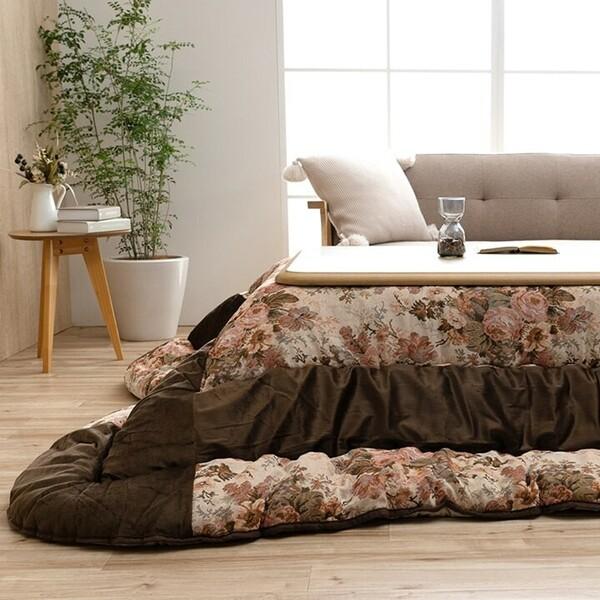 こたつ布団 約205×245 日本製 エレガンス柄 ミリア 送料無料 イケヒコ こたつ布団 約205×245 日本製 エレガンス柄 ミリア : 家具