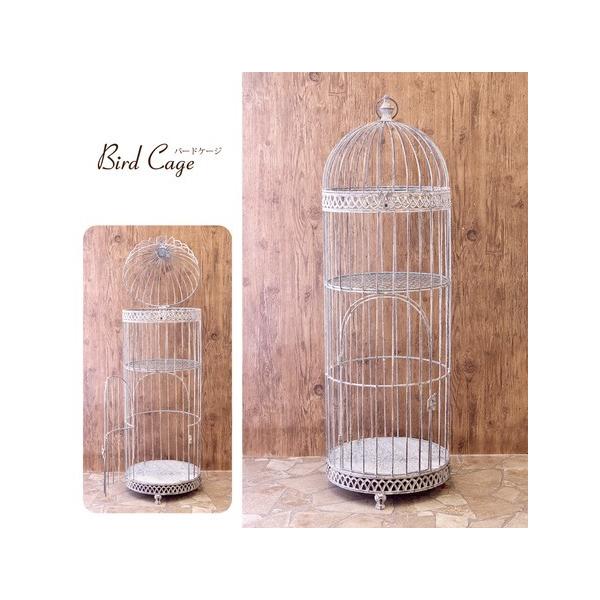 新作続 フローリストバードケージ ラウンド2ステージ Antique Grey鳥かご