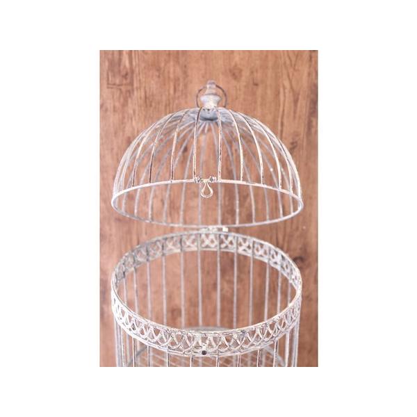 新作続 フローリストバードケージ ラウンド2ステージ Antique Grey鳥かご