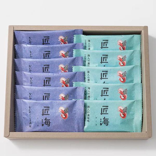 [Release date: April 12, 2024]カルビー かっぱえびせん匠海２種アソート １１枚 ギフト対応可瀬戸内海の天然えびをたっぷり使った贅沢なかっぱえびせん瀬戸内海産の天然えびと瀬戸内で作られた海人の藻塩を使用し、丁寧に...