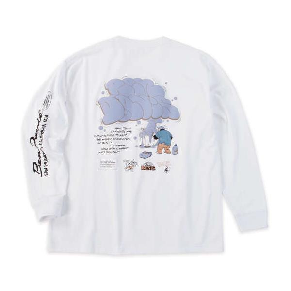 大きいサイズ BEN DAVIS バブルプリント長袖Tシャツ 3L 4L 5L 6L ホワイト ラッピング可 送料無料 即日発送 大きいサイズ BEN DAVIS バブルプリント長袖Tシャツ 3L 4L 5L 6L