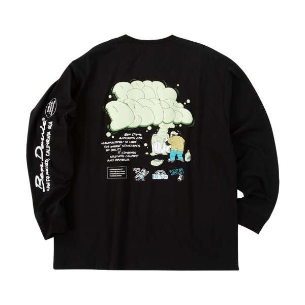 大きいサイズ BEN DAVIS バブルプリント長袖Tシャツ 3L 4L 5L 6L ブラック ラッピング可 送料無料 即日発送 大きいサイズ BEN DAVIS バブルプリント長袖Tシャツ 3L 4L 5L 6L