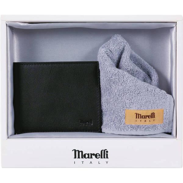 二つ折り財布 マレリー 札入＋タオルハンカチMG00580 ブラック グリーン ギフト対応可 送料無料 二つ折り財布 マレリー 札入＋タオルハンカチMG00580 ブラック