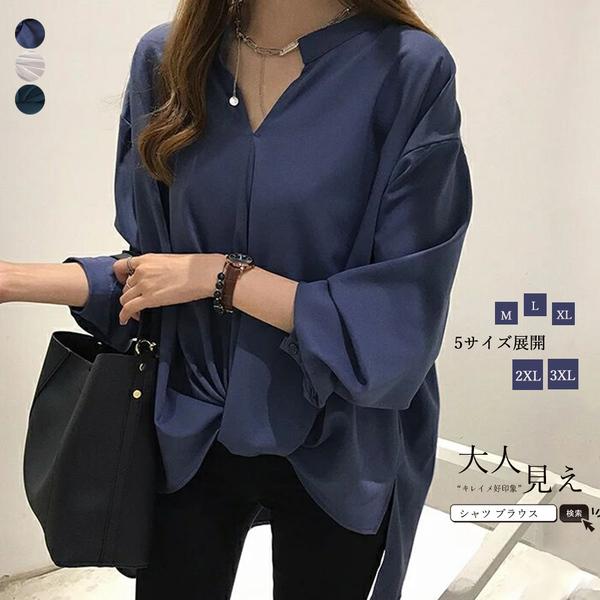 スキッパー シャツ レディース スキッパーブラウス Vネック スキッパー シャツ レディース スキッパーブラウス Vネック