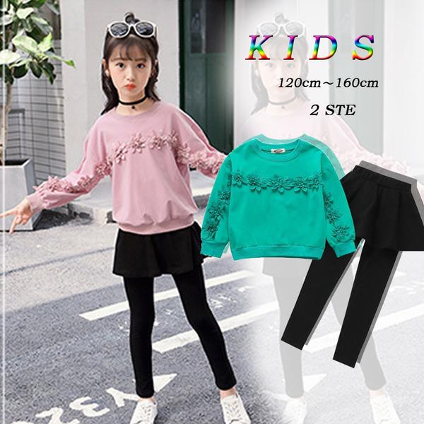 セットアップ キッズ 女の子 Tシャツ 花柄 長袖 長ズボン おしゃれ スカート付き レギンス Sk 1718 まるっとマーケット 通販 Yahoo ショッピング