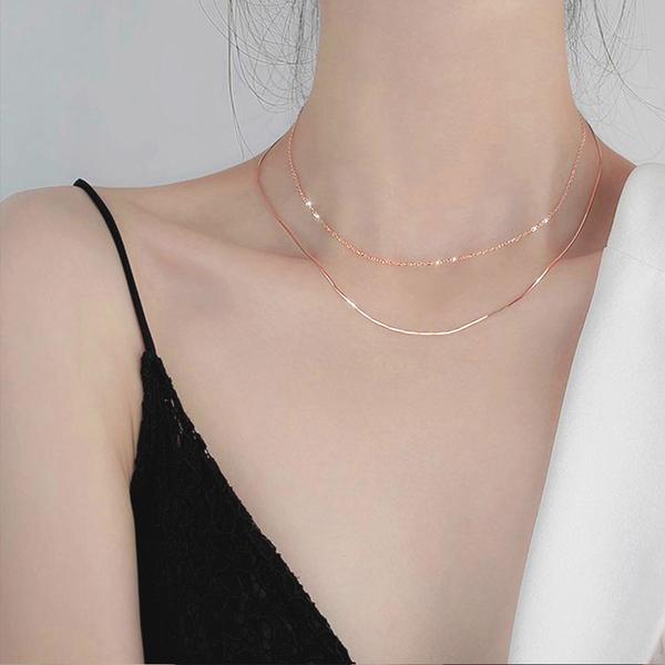 チョーカー 2連チェーンネックレス : まるっとマーケット - 通販