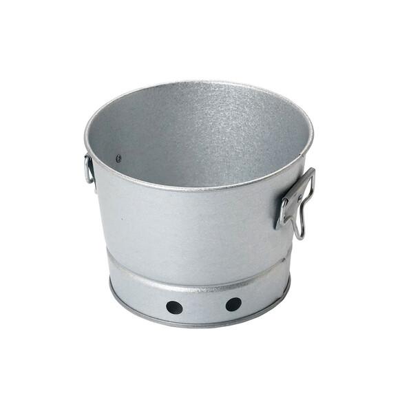 [Release date: July 11, 2025]バケツ型コンロ　火皿付新鮮な印象のバケツスタイルのコンロ。取手を立てて網をセットすれば、ズレずにご使用いただけます。☆アウトドアイメージでの、お一人様用網焼きメニューに最適です。※固...