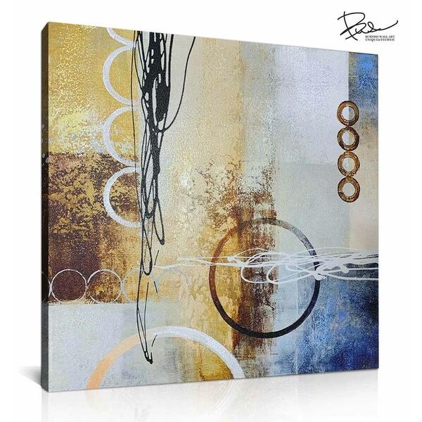 アートパネル BWA121 CIRCLE4 円の抽象50x50cm 抽象画 絵画 和風 和