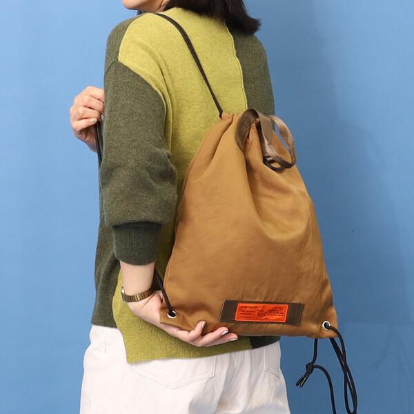 撥水ナップサック A4収納可能  COOCO orange tag