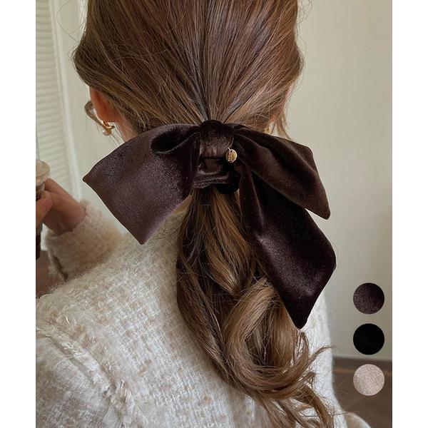 リボン付きシュシュ ヘアゴム