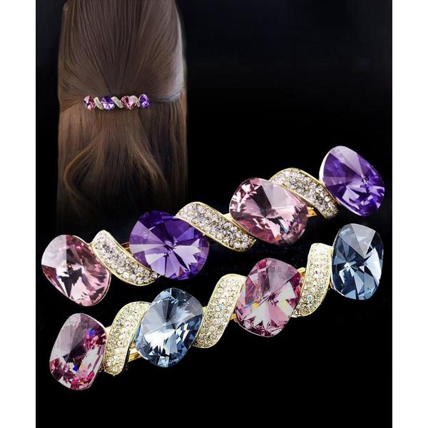 ラインストーンバレッタ 上品ヘアクリップ