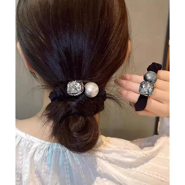 ビジュー付き ヘアゴム レディース 上品