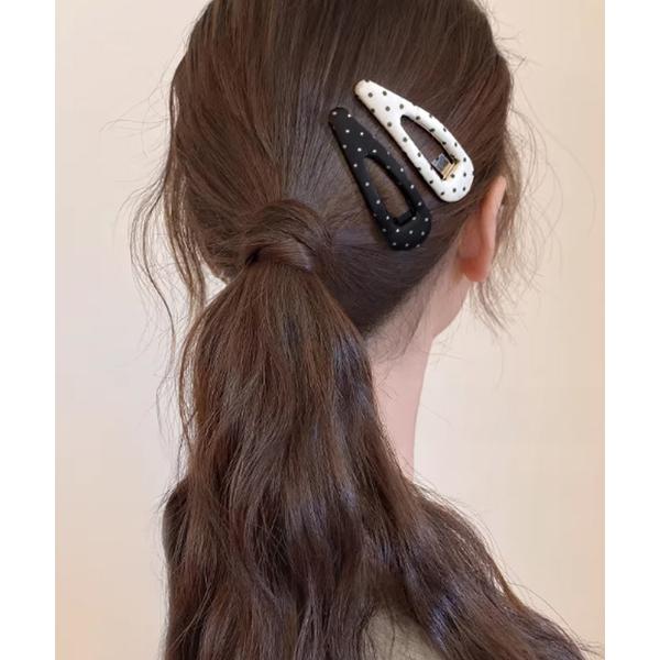 ドット柄 ヘアピン パッチンピン