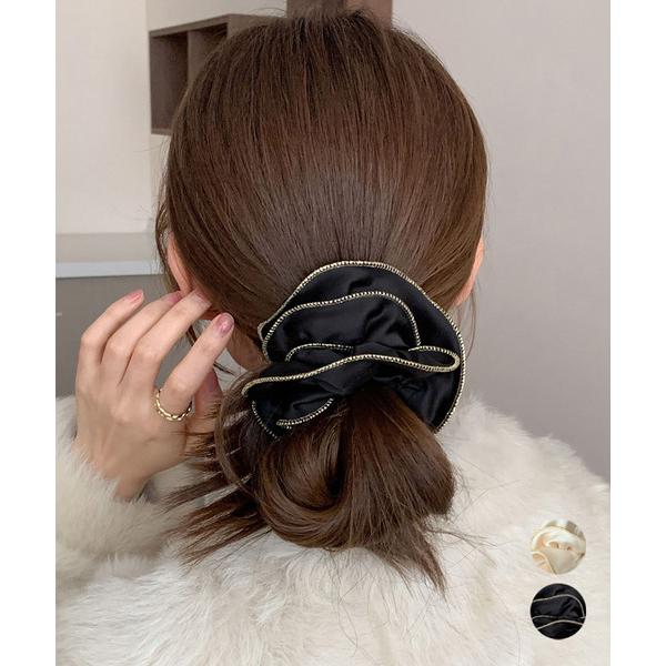 サテンシュシュ ヘアゴム ボリューム