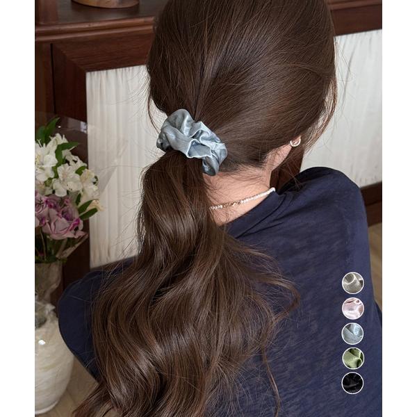 シュシュ サテンプリーツ ヘアゴム