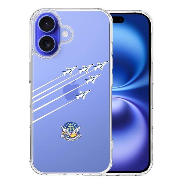 iPhone16 ケース クリア シェル ブルーインパルス スマホケース 側面ソフト 背面ハード ハイブリッド