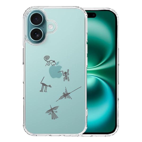 ノッポさん専用！！、iPhone 16e スマホケースいる方は差し上げます iPhone16 ケース クリア ナスカの地上絵 スマホケース 側面ソフト 背面