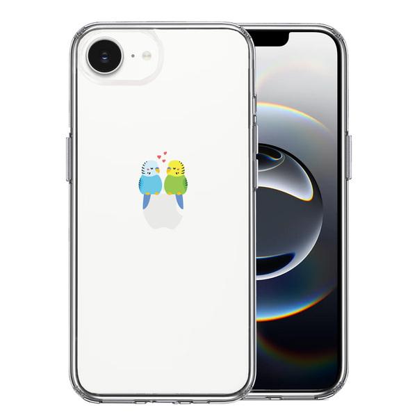 iPhone17e iPhone16e ケース クリア インコ カップル LOVE ラブ スマホケース 側面ソフト 背面ハード ハイブリッド