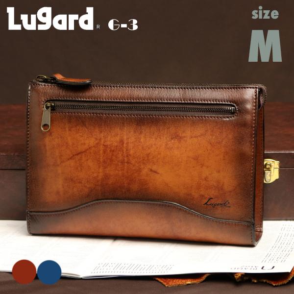Lugard G-3 オンリーワンのシャドー仕上げ ヴィンテージ感漂う、味わい深いセカンドバッグ 本革 革 レザー レディース メンズ
