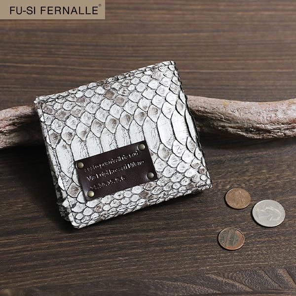 FU-SI FERNALLE  G.B PYTHON  wallet collection 美しいモラレスパイソンの 二つ折り財布 本革 革 レザー レディース