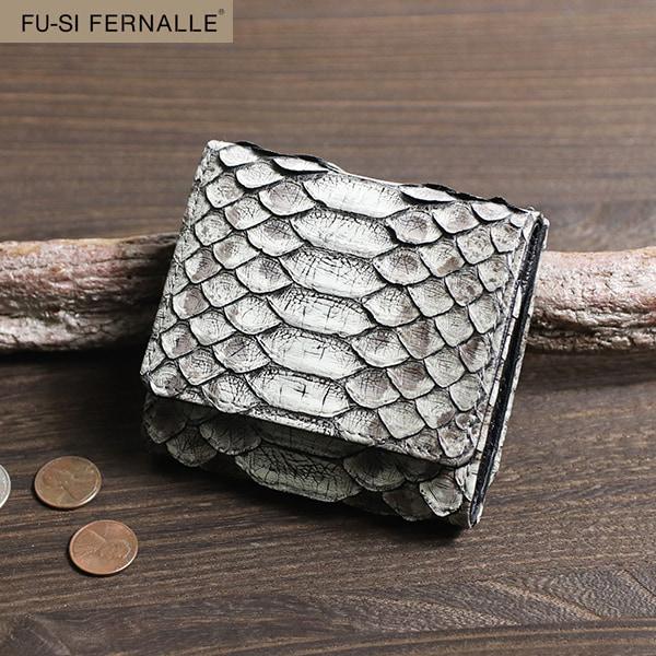 FU-SI FERNALLE  G.B PYTHON  wallet collection 美しいモラレスパイソンの 三つ折り財布 本革 革 レザー レディース