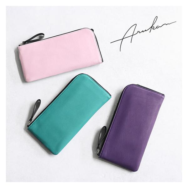 ARUKAN duo 気持ち良い指触りの カーフ レザー Lファスナー 長財布  大人 上品 高級感 日本製 レディース 本革
