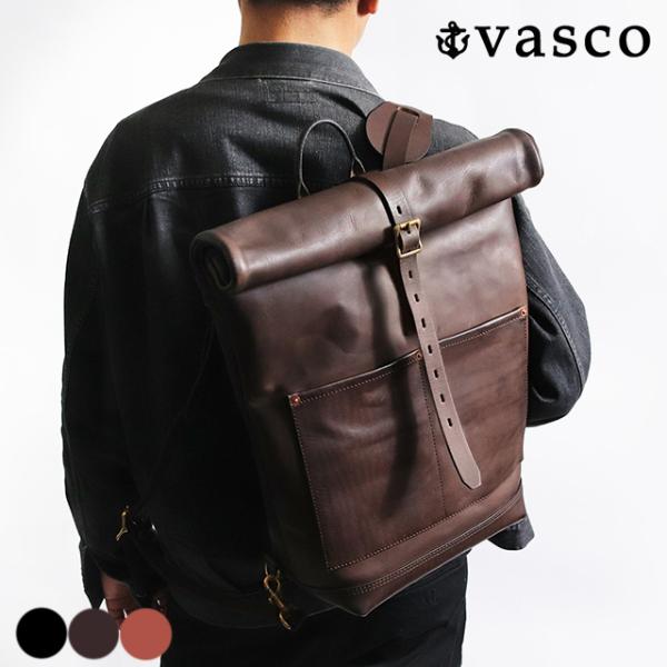 vasco ヴァスコ ロールトップレザーリュック vasco - 【25SS予約商品】レザーロールトップリュックサック