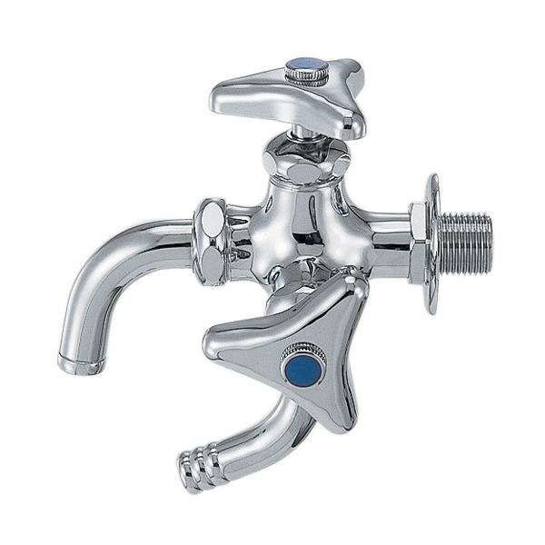 カクダイ（KAKUDAI） 蛇口 7041 万能ホーム双口水栓 2口 13 水道材料