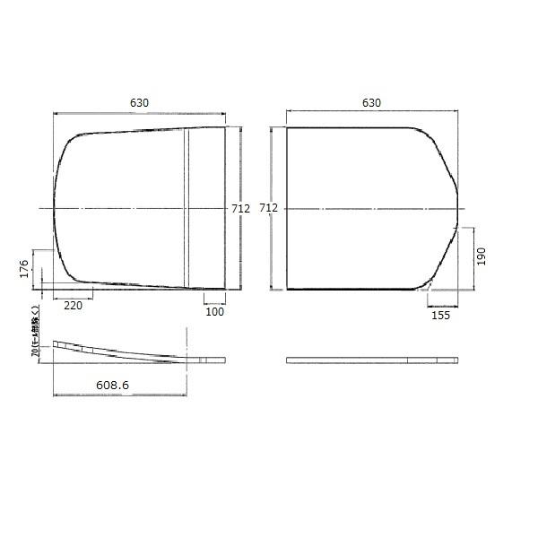 TOTO 【EKKS3JKAA22W】TOTO 風呂ふた 1300FC用2枚蓋セット 部品 1300FC