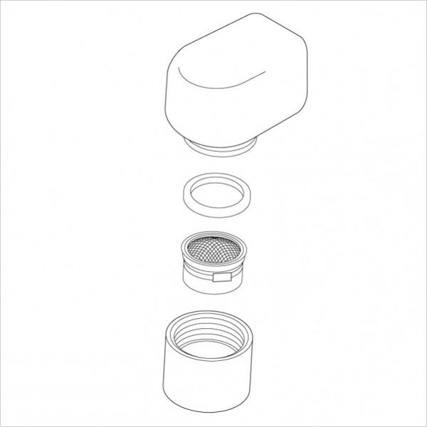 いち部品 KVK KVK Z586GCP/800 KM346MSC2等用吐水口先端部一式ホワイト KVK補修