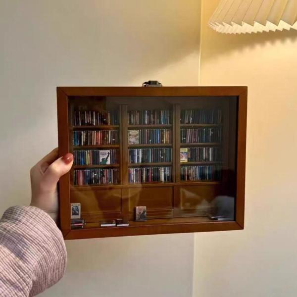 揺れる本棚 本棚オーナメント ホームデコレーション ミニチュアブックディスプレイ 読書オーナメント 読書愛好家の本の虫用
