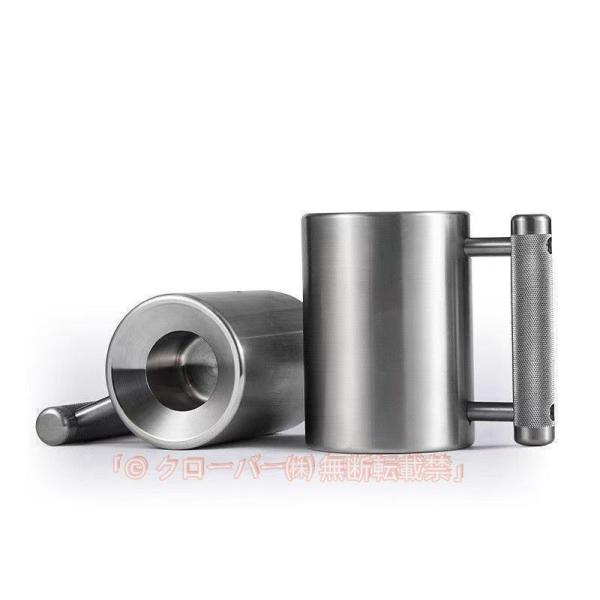ステンレス鋼ヘビーダンベルカップ 8kg 100/300ml ウォーターカップ 腕トレ用フィットネス器具風デザイン リハビリやワークアウトのモチベUPに
