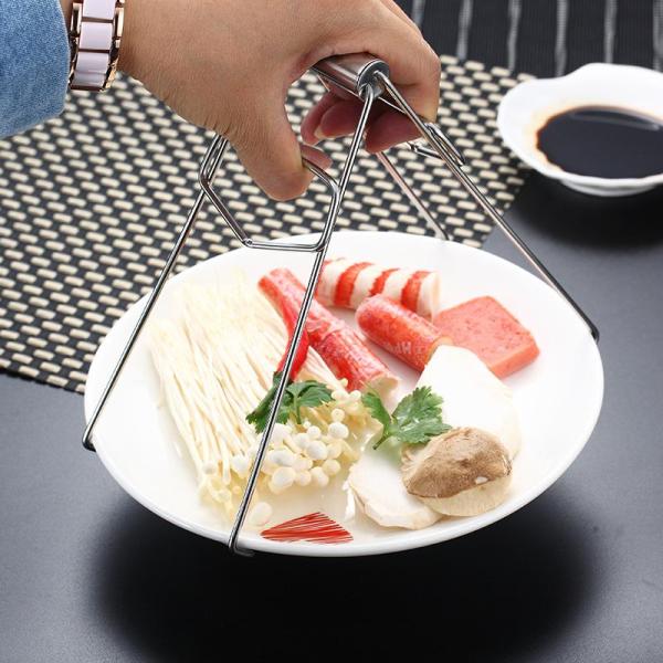 鍋つかみ 茶碗蒸しホルダー 蒸し物用トング ステンレス ボウル フォルダ つかみ キッチンガジェット 26.5 cm 耐熱 滑り止め 防火傷 調理器具