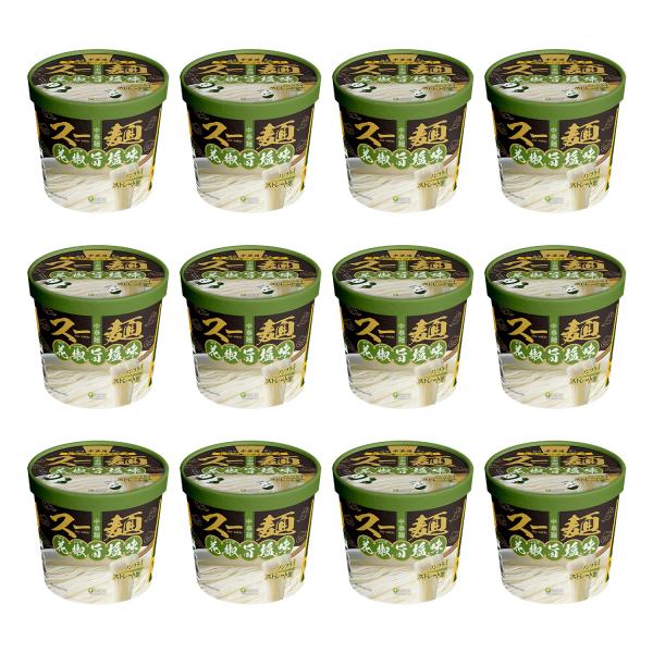 [医食同源ドットコム] iSDG スー麺 (花椒旨塩味) 77g × 12食 低カロリー つるつる ノンフライ ストレート麺 即席カップ麺 まっすぐ麺 細麺 美味しいラーメン