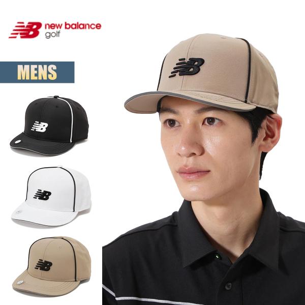 ニューバランスゴルフ キャップ 帽子 メンズ New Balance Golf マグネット式マーカー付き セミカーブドブリムキャップ Brim Cap Mens サイズ調整 アジャスター