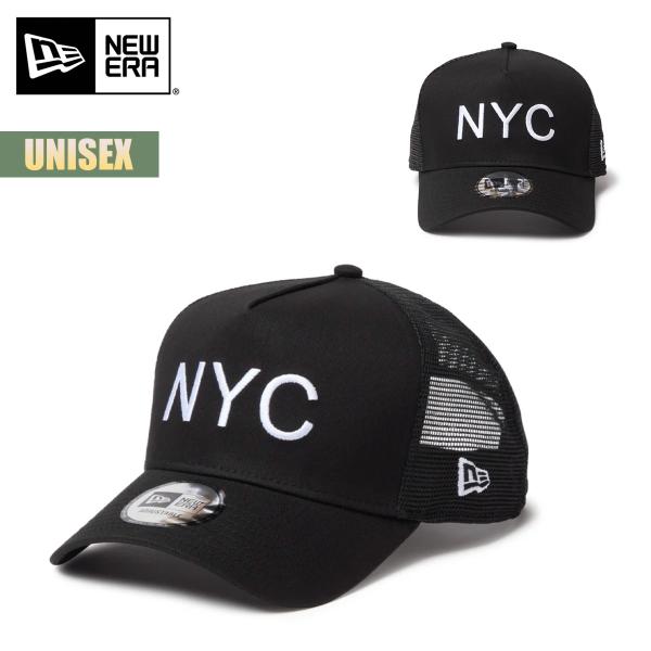 ニューエラ キャップ 帽子 NEW ERA 9FORTY A-Frame トラッカー NYC ブラック ニューヨークシティ ユニセックス カーブバイザー サイズ調整 スナップバック ロゴ