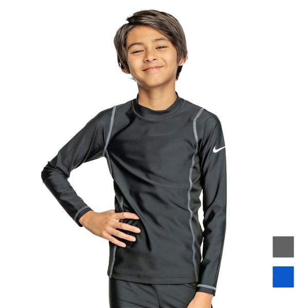 ナイキ 水着 男の子 NIKE SWIM BOYS ロングスリーブ UV ハイドロガード ラッシュガード 長袖 スイミングウエア スイムウェア スクール水着 キッズ 子ども 小学生